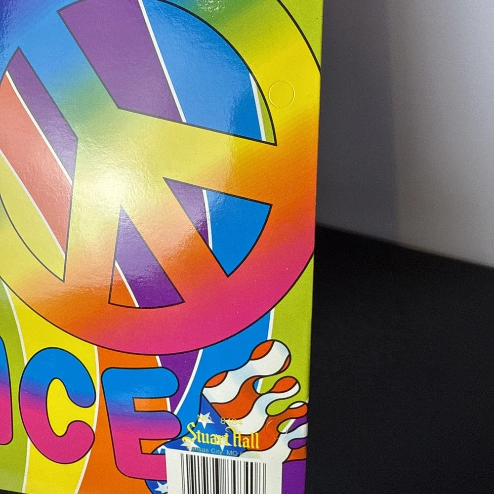 Vintage Lisa Frank Love & Peace Flower Power 2 Pocket Folder RARE NEW NEVER USED